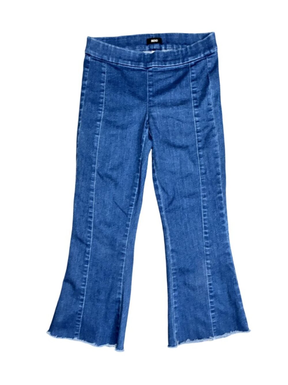 Sz.S*BDG*Cropped Blue Jeans--Pull-Up Style--Elastic Waist--Flared Leg